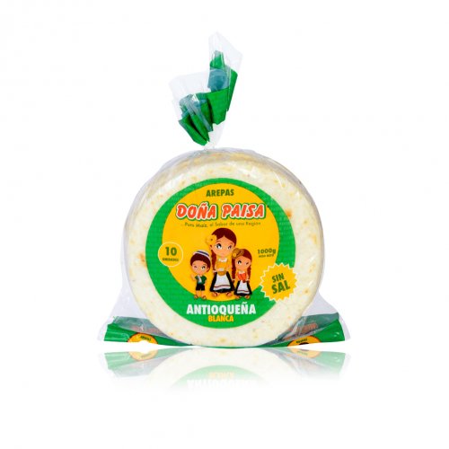 Arepa Doña Paisa Blanca Sin Sal x 10und /900 g
