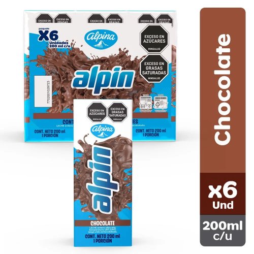 Leche Alpin UHT 6 x 200 ml Chocolate