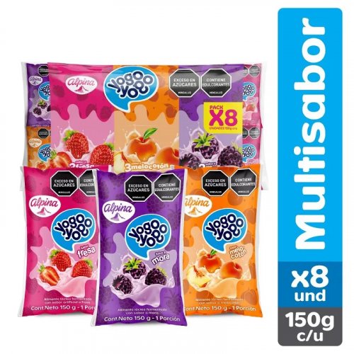Yogo Yogo Multisabor Bolsa x 8 und 150 g c/u