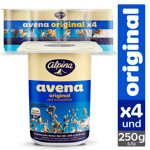 Avena Original Vaso 250 g - Multiempaque X4 und