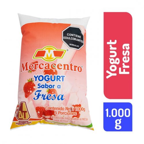 Yogurt Mercacentro Bolsa Fresa 1000 g