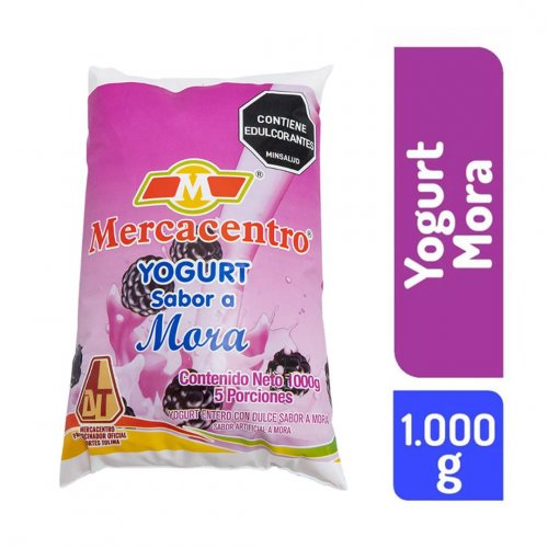 Yogurt Mercacentro Bolsa Mora 1000 g