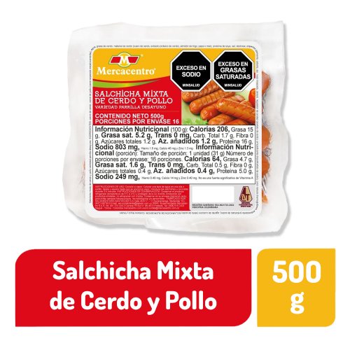 Salchicha Mercacentro Mixta x 500 g