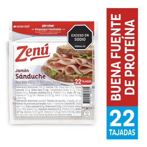 Jamón Sánduche Zenú Estándar x 450g