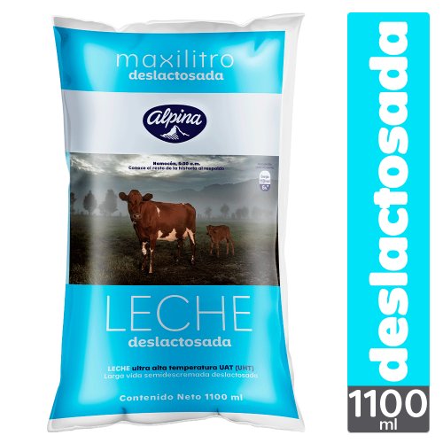 Leche Alpina Deslactosada Bolsa 1100 ml
