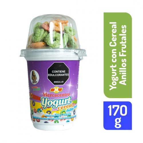 Yogurt Mercacentro Cereal Anillos Frutales 170 g