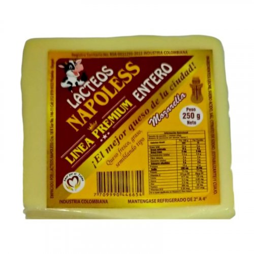 Queso Napoles Mozarella x 250 g Entero