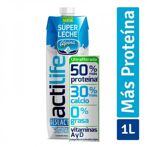 Leche Alpina Actilife Tetra x 1000 ml Deslactosada