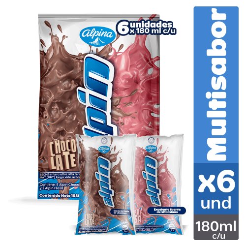 Leche Alpin Multipack Bolsa 6 x 180 ml Surtido