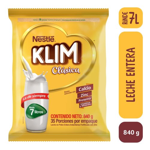 Leche Klim Entera Fortificada Bolsa 840 g