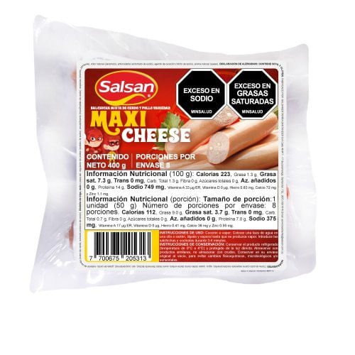 Salchicha Salsan x 400 g Maxi Cheese
