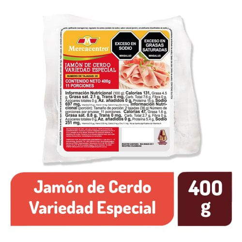 Jamón Tajado Mercacentro x 400 g