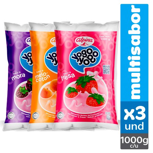 Yogo Yogo Multisabor x 3 und 1000 g c/u