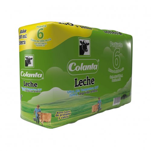 Leche Colanta UHT Entera 6 x 1000 ml