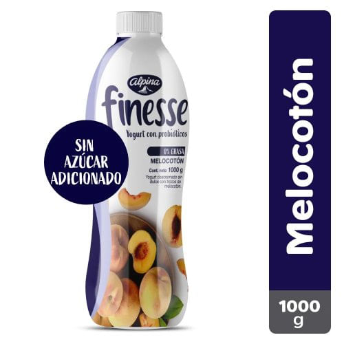 Yogurt Finesse Alpina Melocotón Botella x 1000 g