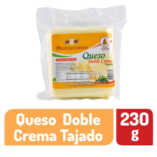 Queso Mercacentro Doble Crema Stelar Tajado x 230 g