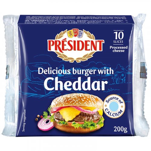 Queso President Cheddar Tajado x 200 g