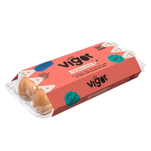 Huevo Vigor AAA Rojo Pet  x 12 und