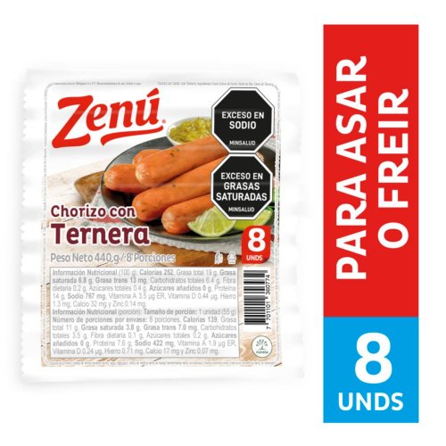 Chorizo Zenú Ternera x 440 g