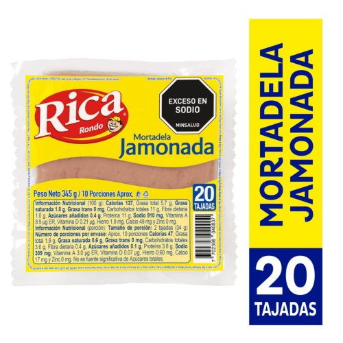 Mortadela Rica Jamonada x 345 g