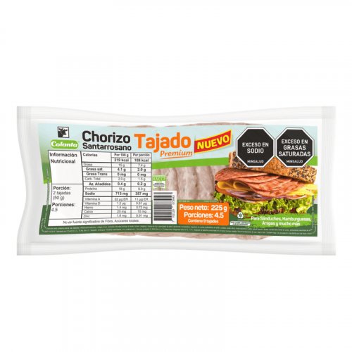Chorizo Colanta Santarrosano Tajado x 225 g