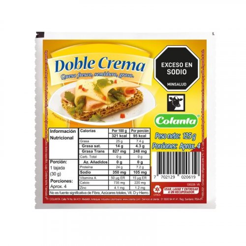 Queso Colanta Doblecrema Bloque x 125 g