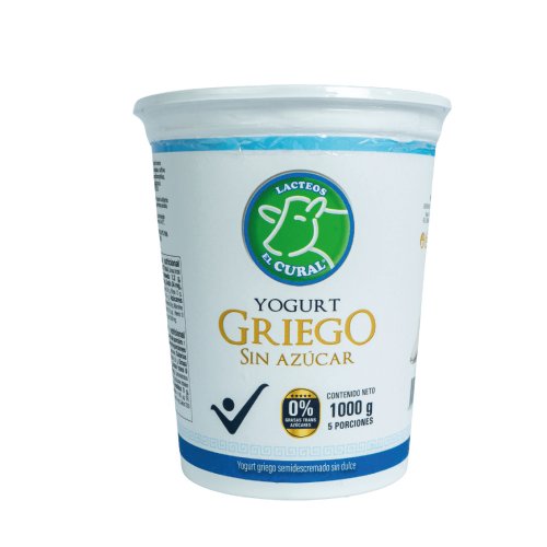 Yogurt Griego El Cural Semidescremado Sin Dulce x 1000 g