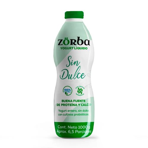 Yogurt Liquido Zorba Entero Sin Dulce x 1000 g