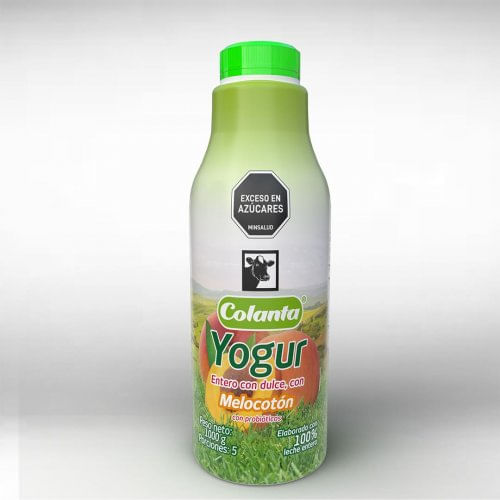 Yogurt Colanta Garrafa Melocotón x 1000 ml