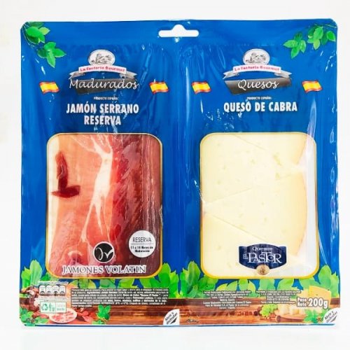 Jamón Reserva La Factoria Gourmet + Queso Cabra x 200 g