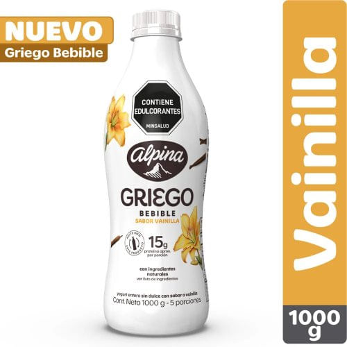 Yogurt Griego Alpina Bebible Vainilla x 1000 g