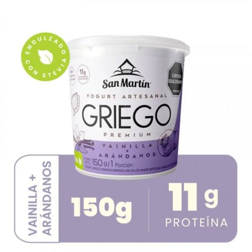 Yogurt Griego San Martin Vainilla + Arandanos x 150 g