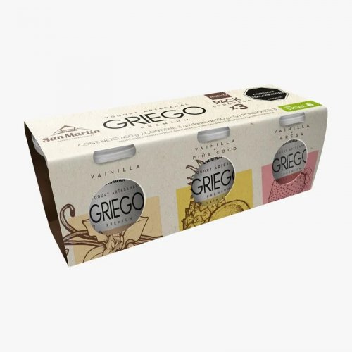 Yogurt Griego San Martin 3 und x 150 g Vainiila-Pina-Fresa
