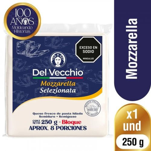 Queso Del Vecchio Bloque Mozarella x 250 g