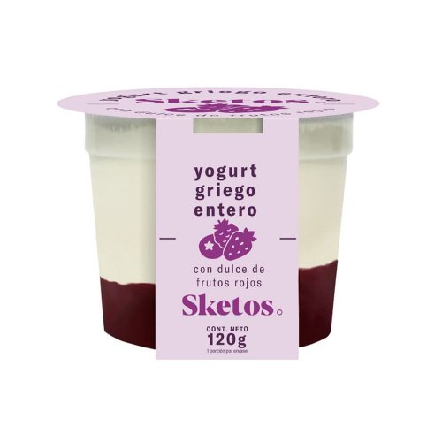 Yogurt Griego Sketos  Entero Frutos Rojos x 120 g