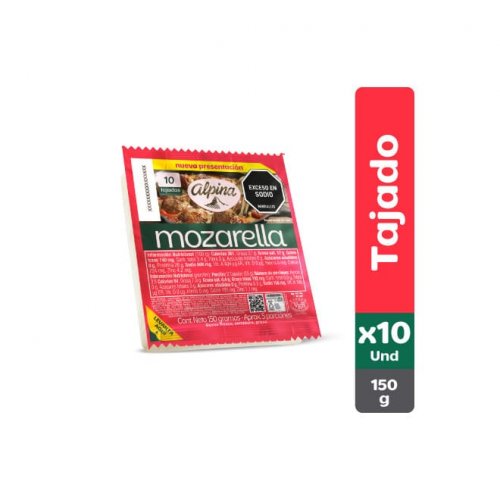 Queso Alpina Mozarella Tajado  x 150 g