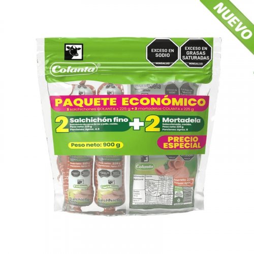 Paquete Colanta 2 Salchichón+2 Mortadela x 900 g