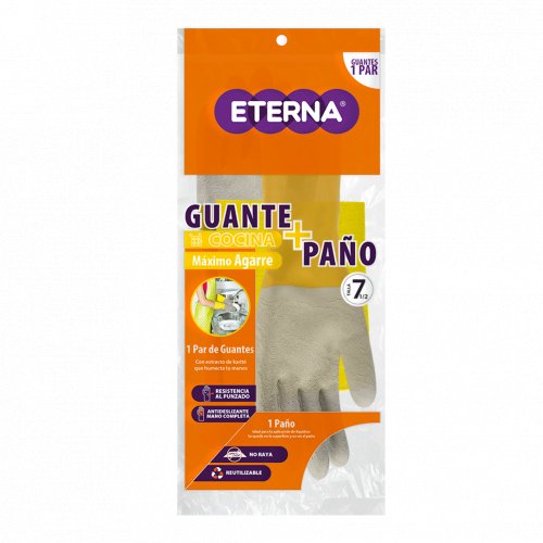 Guante Eterna Antidesliz Multiusos T 7.5 Doméstico Gratis Paño