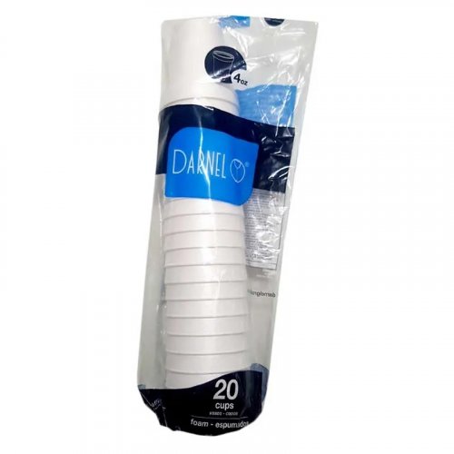 Vaso Darnel Espumado  4 Oz  Blanco x 20 und