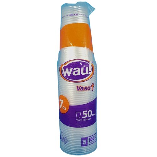 Vaso Wau Traslucido 7 Onzas X 50 und
