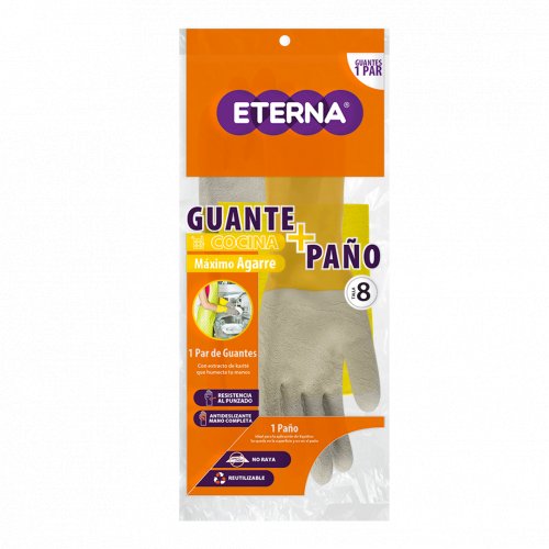 Guante Eterna Antidesliz Multiusos Talla 8 Doméstico Gratis Paño
