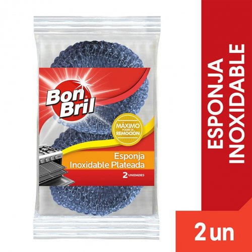 Esponja Bon Bril Inoxidable Plateada 2 und