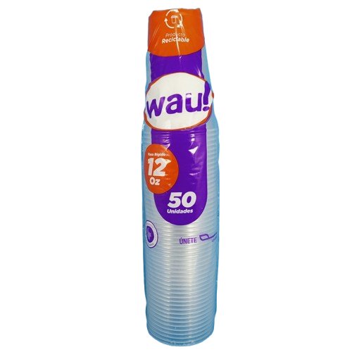 Vaso Wau Translucido 12 Oz x 50 und