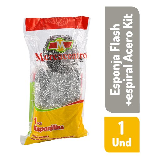 Esponja Flash+Espiral Acero Kit1 und+1 und Mercacentro
