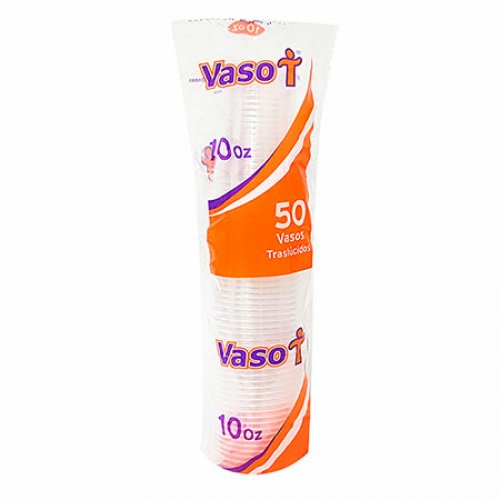 Vaso Wau Traslucido 10 oz X 50 und