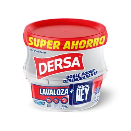 Lavaloza Dersa Crema + Jabón Rey x 900 g