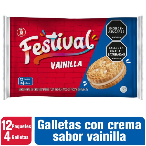 Galletas Festival Vainilla X12 Paq / 403 g