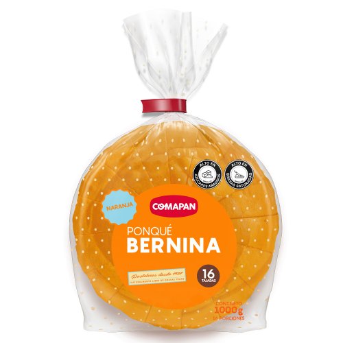 Ponqué Comapan Bernina 16 Tajadas 1000 g - Sabor Surtido