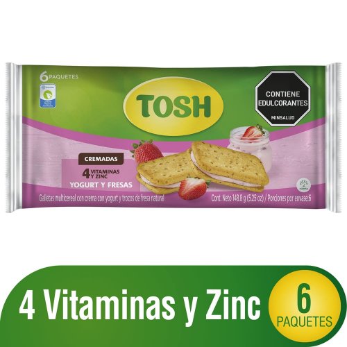 Galletas Tosh Yogur-Fresa Paq X 6und / 149 g