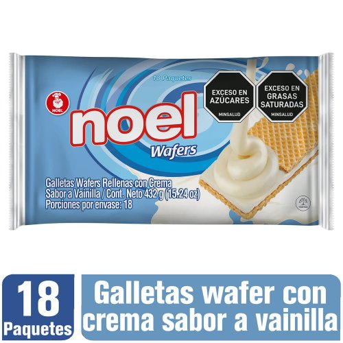 Galleta Wafers Noel X 16 Paq Vainilla 432 g